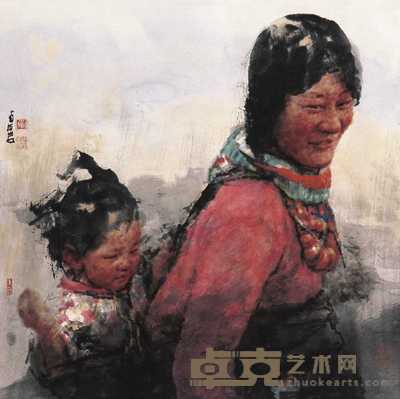 南海岩 2005年作 亲情 镜心 68.5×68.5cm